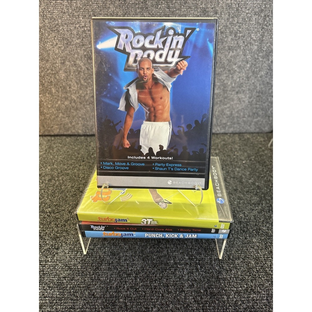 Lot of 4 Workout DVDs~Turbo Jam and Rockin' Body - Picture 1 of 4